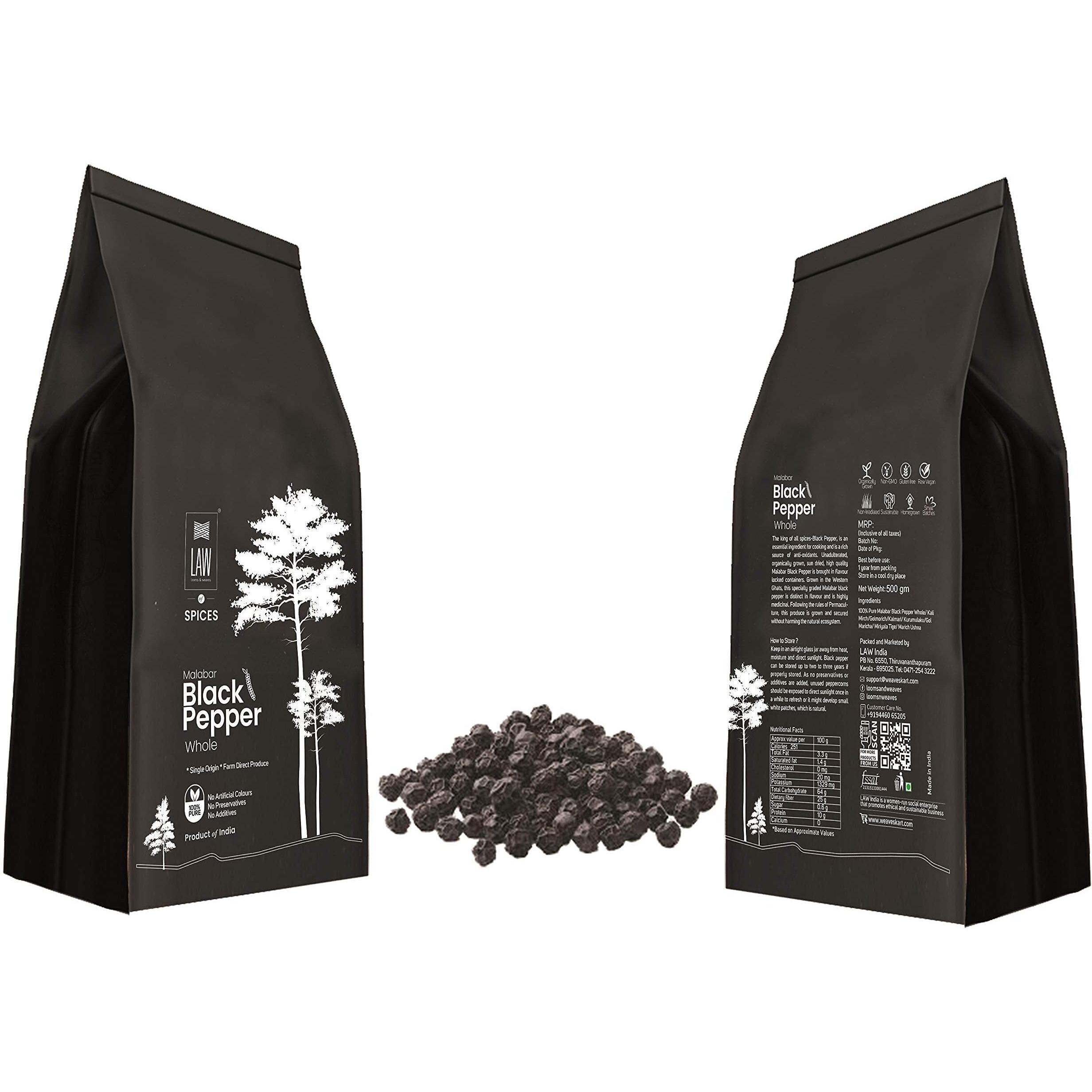 looms & weaves - Malabar Black Pepper (Homestead Produce) - 500 gm