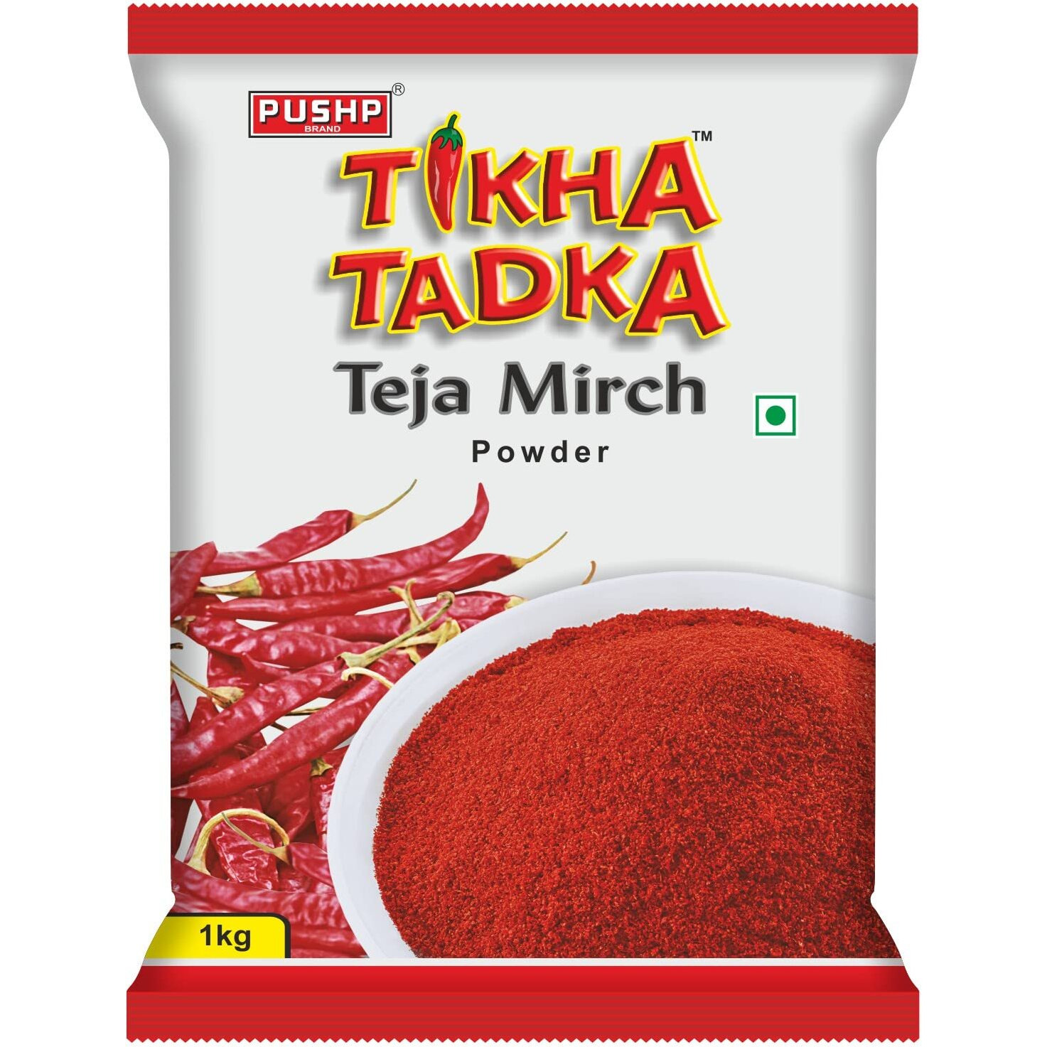 Pushp Brand Chilli Powder Spicy Red Chilli Powder (Tikha Tadka) (1 KG)