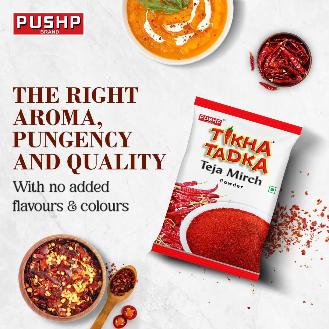 Pushp Brand Chilli Powder Spicy Red Chilli Powder (Tikha Tadka) (1 KG)