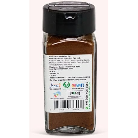 Pure Tree Certified Organic Laung Powder | 60 g | Glass Jar | Organic Clove Powder | Lavang Powder | Aromatic & Flavorful Ground Clove Spice | Dried Cloves Masala | Lavangam