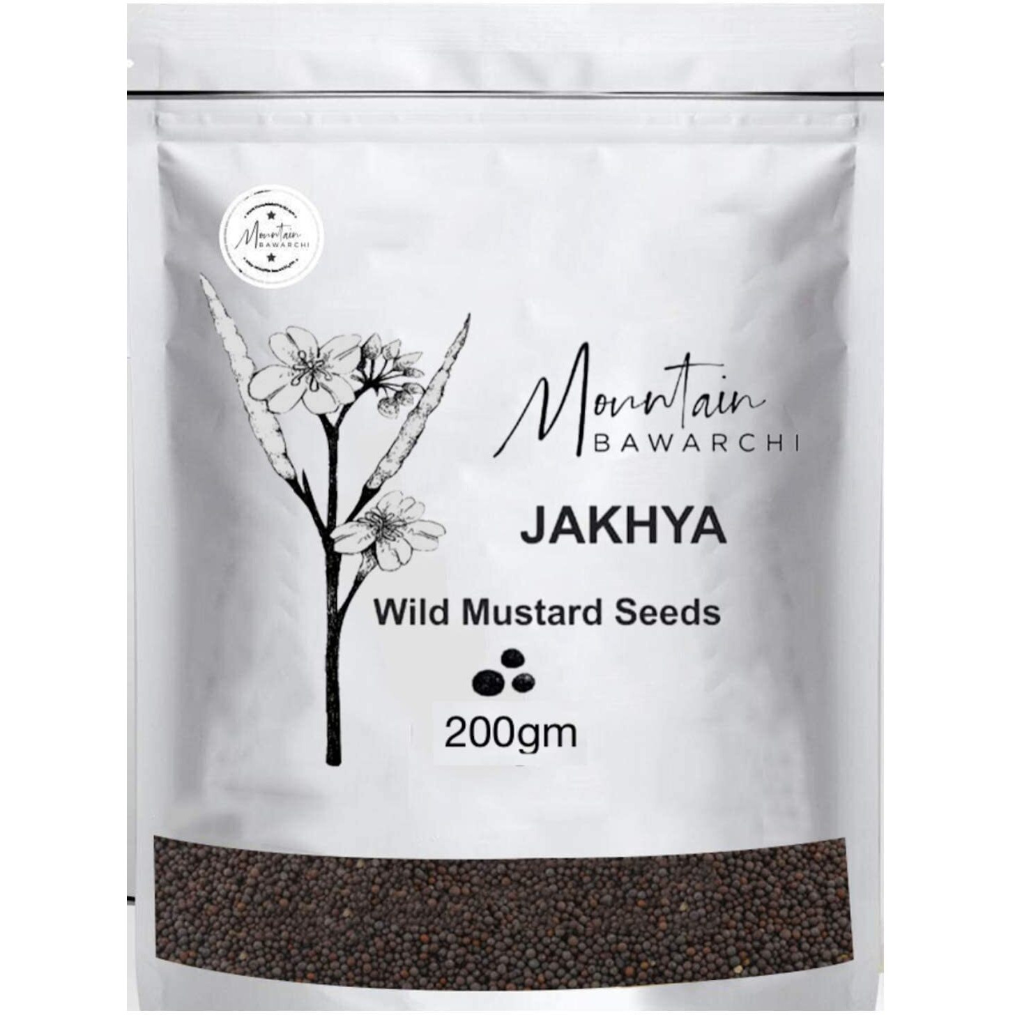 Mountain Bawarchi Jakhiya - 200G|Black Jakhiya Seeds|Wild Mustard Seed|Rai Seeds|200Gm