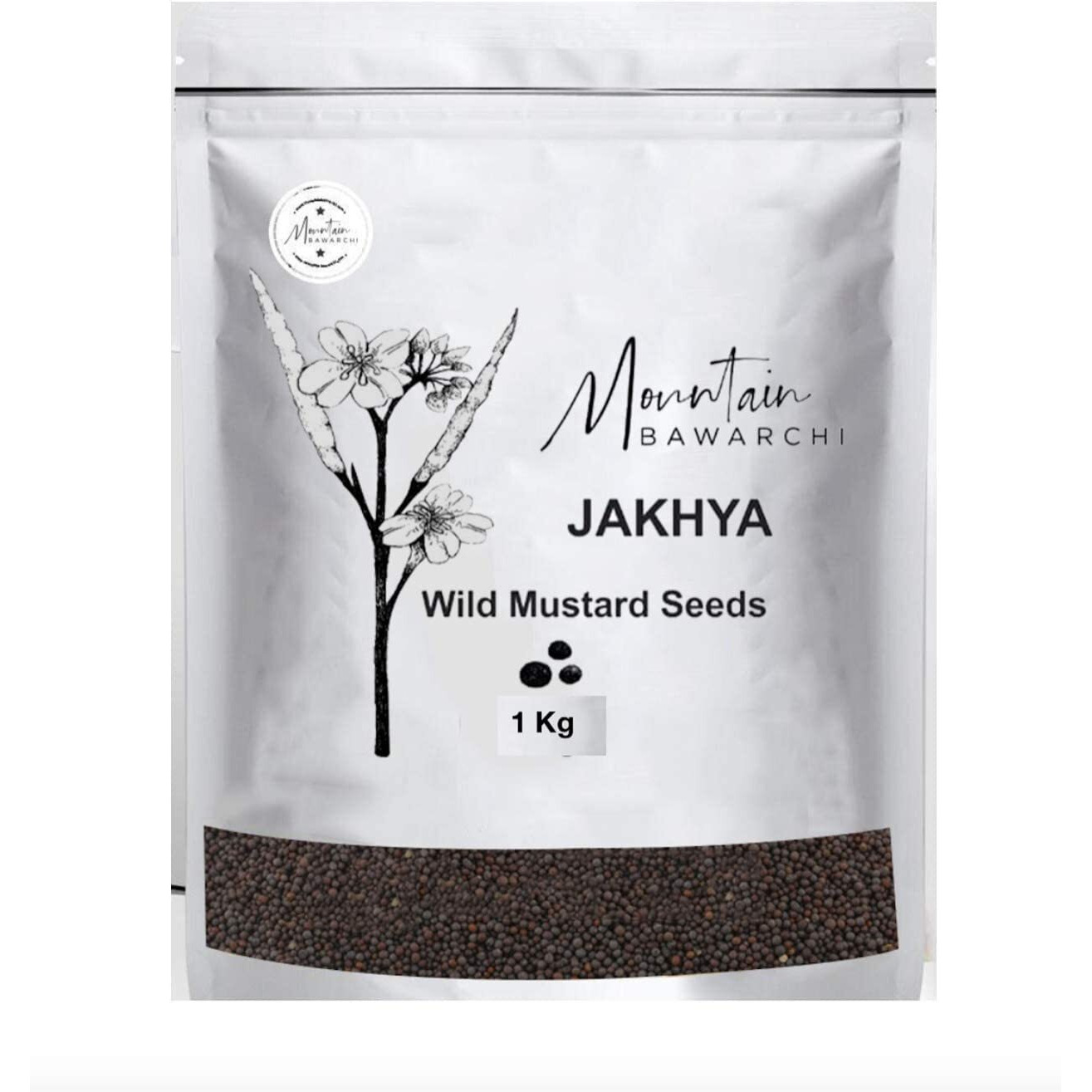 Mountain Bawarchi Jakhiya - 1 Kg | Black Jakhiya Seeds | Wild Mustard Seed | Rai Seeds | 500, Pack of 2