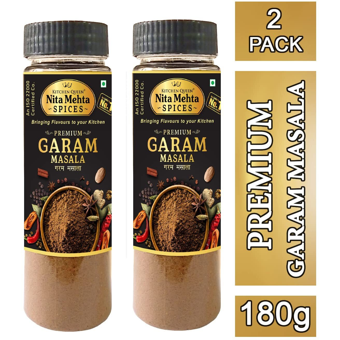 KITCHEN QUEEN NITA MEHTA Premium Garam Masala 180g | 2 Pack