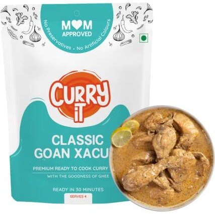 CURRYiT Ready to Cook Meaty Feast Curry Paste combo Kashmiri Rogan Josh,chettinad Masala, Kosha Mangsho,Goan Xacuti,Andhra Masala| Indian Masala Gravy | Made with Ghee | Ready in 30 Minutes | No Preservatives | 100% Mom Approved | Gluten-Free