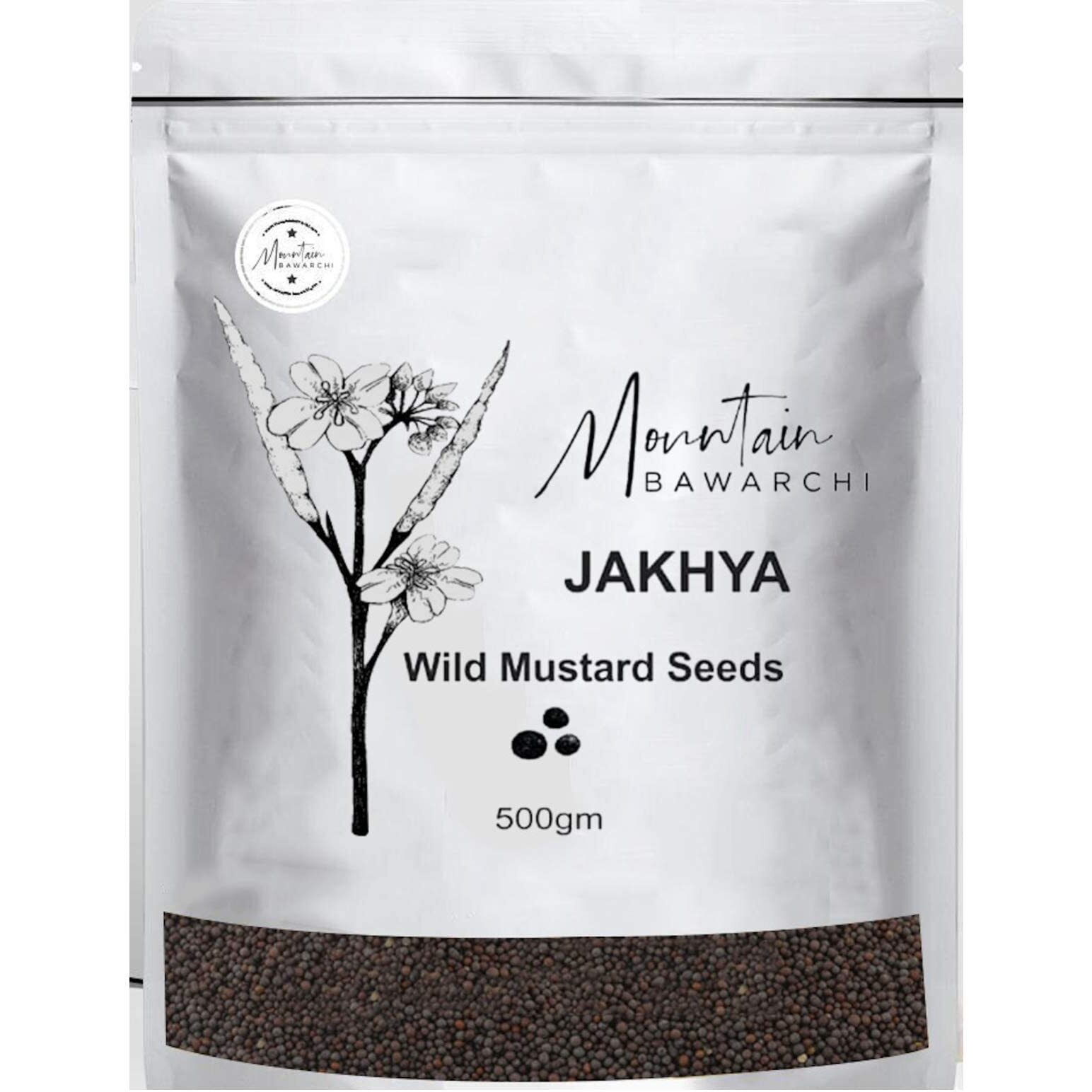 Mountain Bawarchi Jakhiya 500g | Black Jakhiya Seeds | Wild Mustard Seed | Rai Seeds | 500g