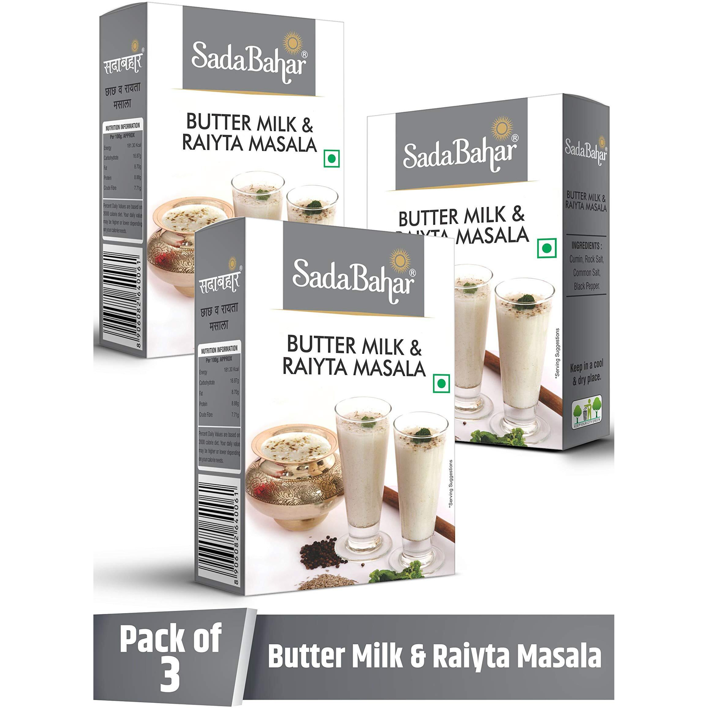 Sadabahar Masale Buttermilk Chaas Masala | Raita Masala | Boondi Raita Masala | Butter Milk Raita Powder (100gm x 3 Pcs.)