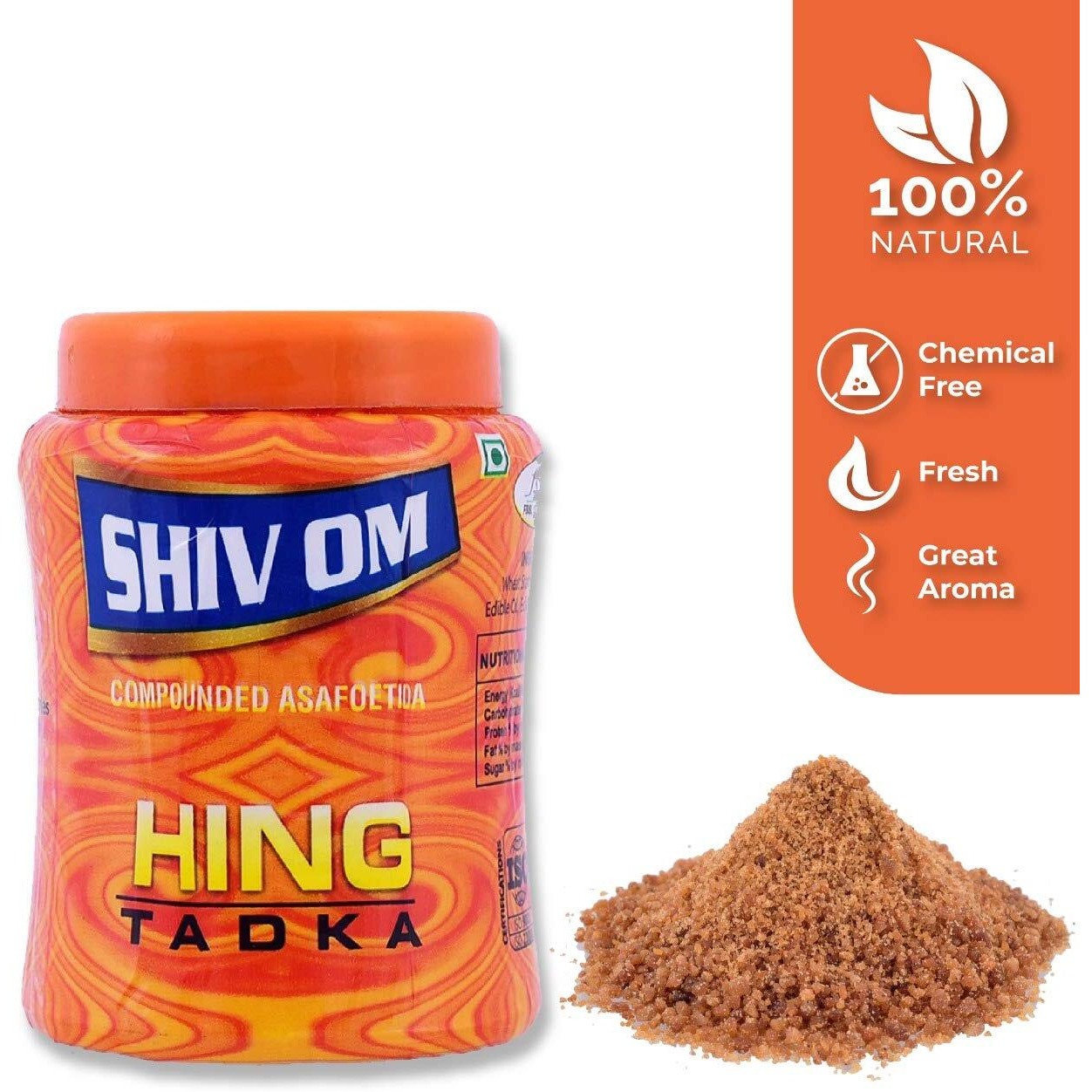 SHIVOM BRAND Tadka Hing Powder | Natural & Healthy Compounded Asafoetida Powder | (220 GM)