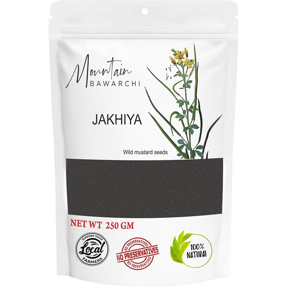Mountain Bawarchi Jakhiya 250G | Black Jakhiya Seeds | Wild Mustard Seed | Rai Seeds | 250G, 250 Gm
