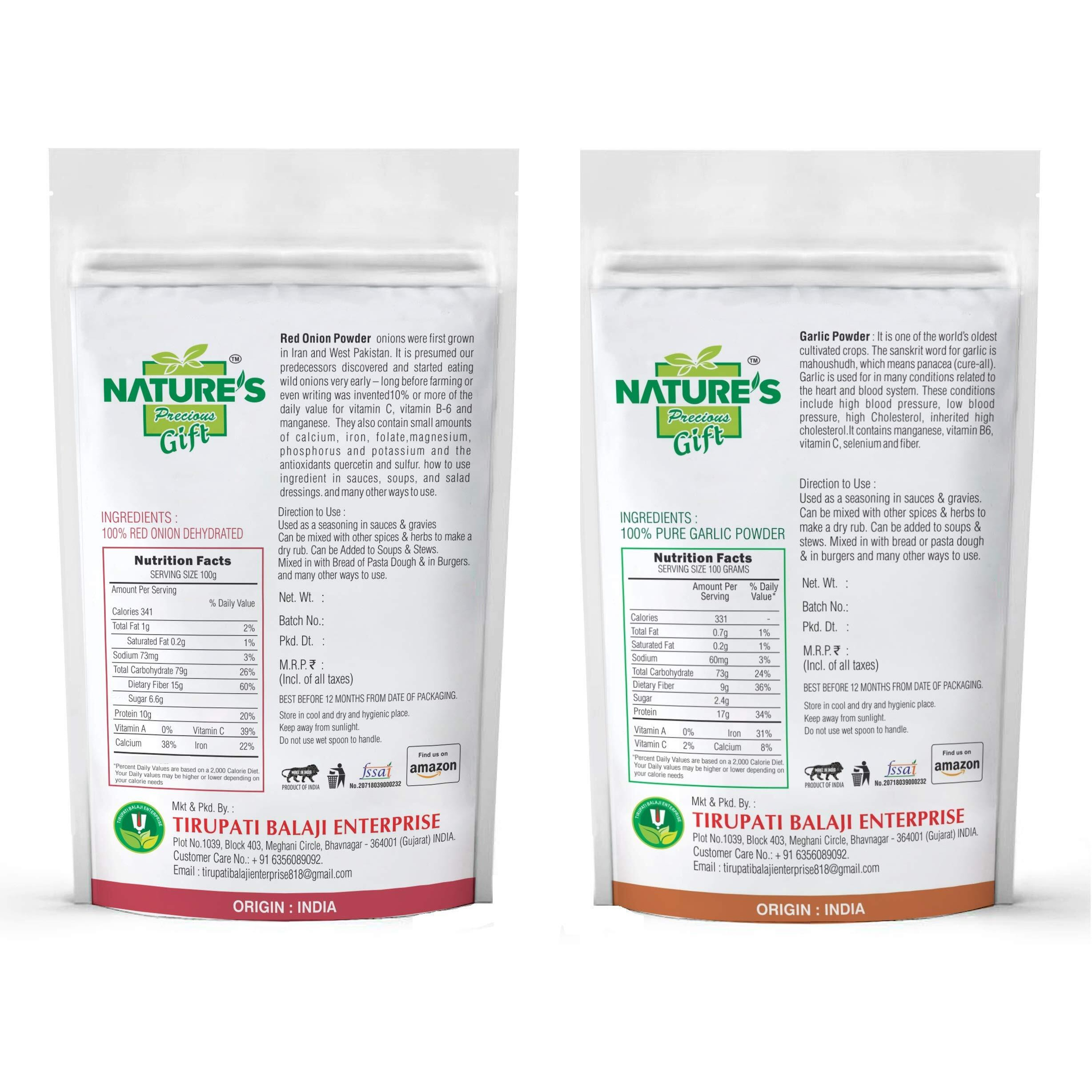 NATURES GIFT - FOR THOSE WHO CARES Red Onion Powder & Garlic Powder - 1 KG Each (Super Saver Combo Pack)