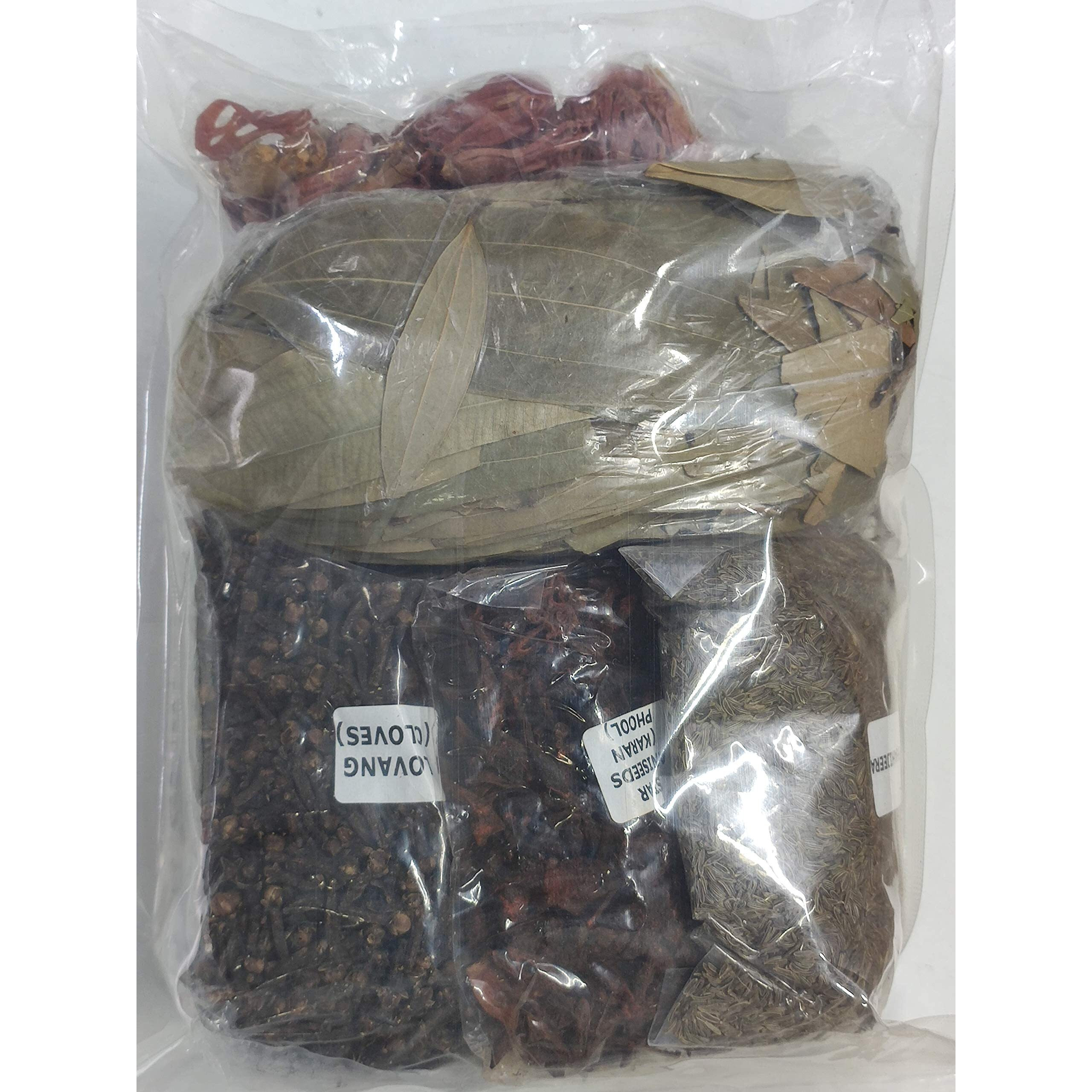 Dry Fruit Hub Whole Spices Combo Pack 650 Grams (Lawang 100gms,elaichi 100gms,dalchini 100gms,Shahi jeera 100gms,Starflower 50gms Bay Leaves 50gms) Whole Gram Masala Biryani Masala