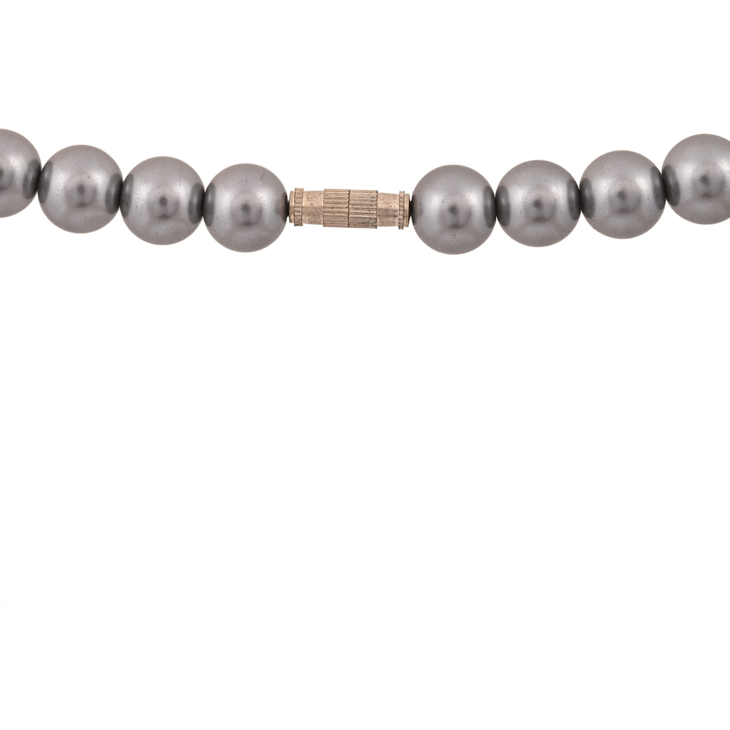 Ratnavali Jewels Imitation Pearl 10MM Bead Size Strand Necklace Pearl Moti Mala Jewellery Set with Earrings for Women Girls