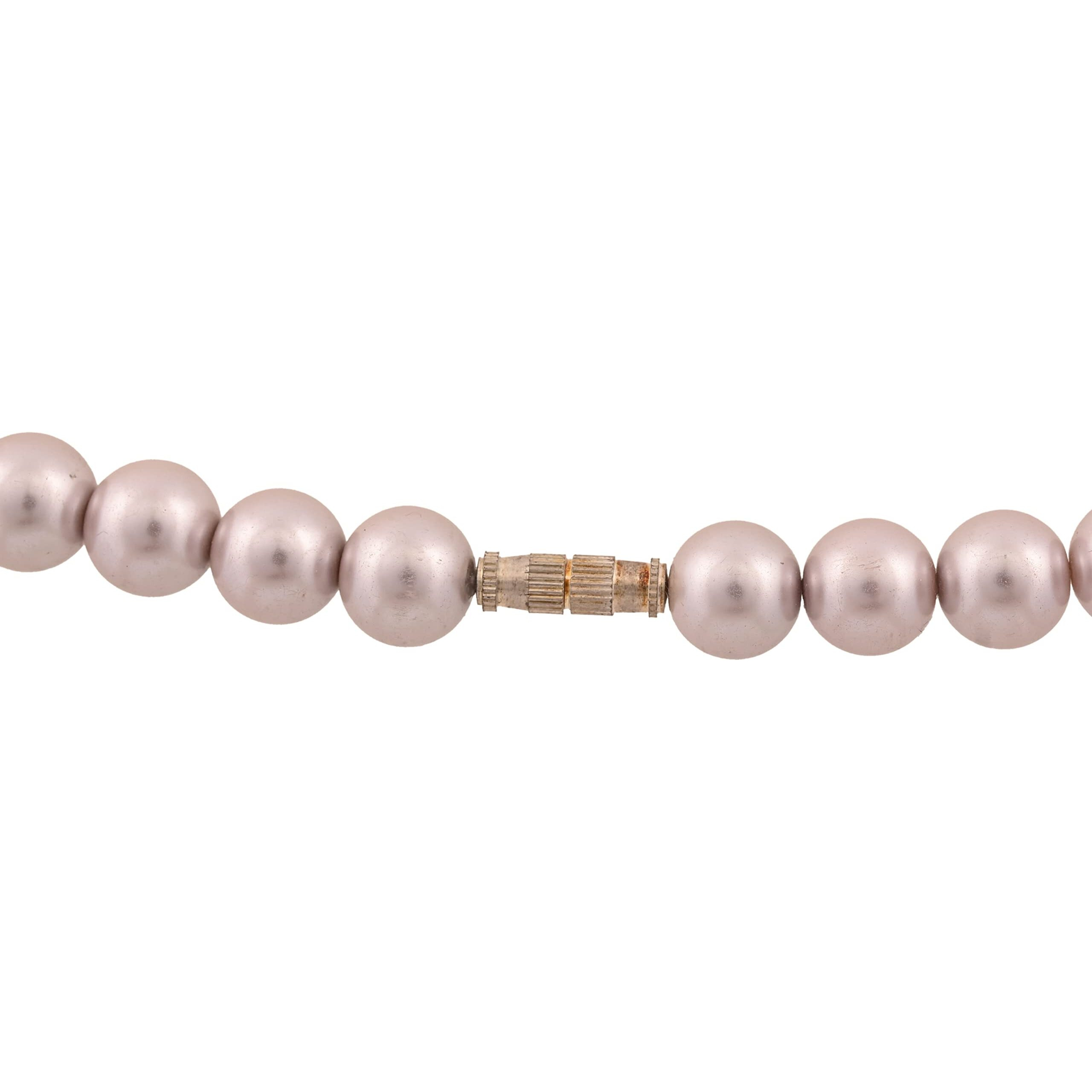 Ratnavali Jewels Imitation Pearl 10MM Bead Size Strand Necklace Pearl Moti Mala Jewellery Set with Earrings for Women Girls