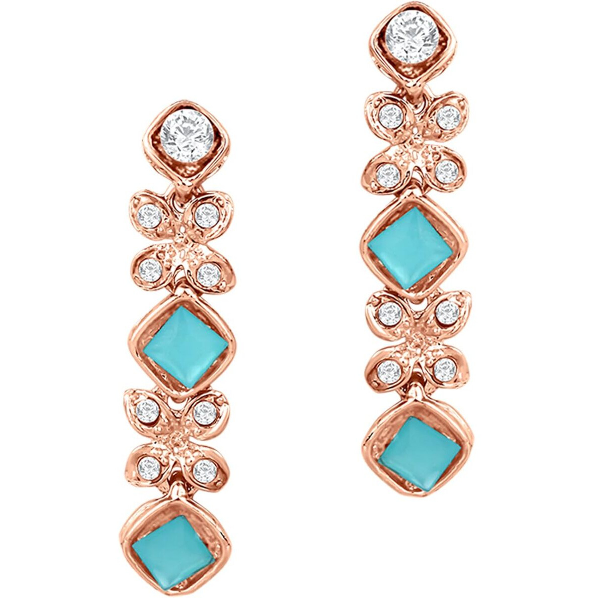 Atasi International Gold Plated Mint Blue Crystals AD Diamond Style Delicate Necklace Jewellery Set for Women & GIrls (MB1744)