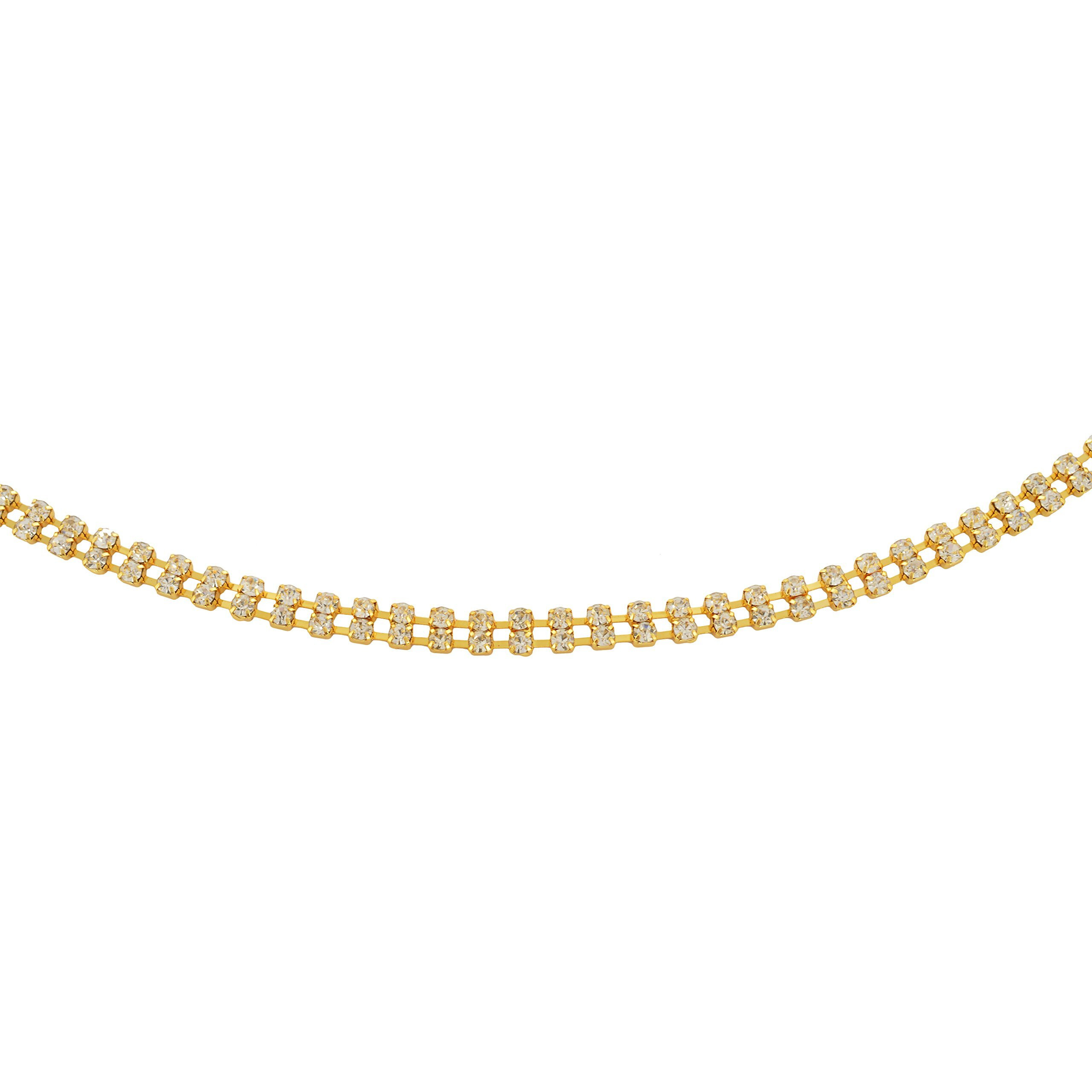Handicraft Kottage Traditional gold polished kamarpatta, Kamar chain, Kardhani, bellychain, waist chain, hip chain, Kamarband, ottiyanam vaddanam, waist jewellery for women and Girls (double)