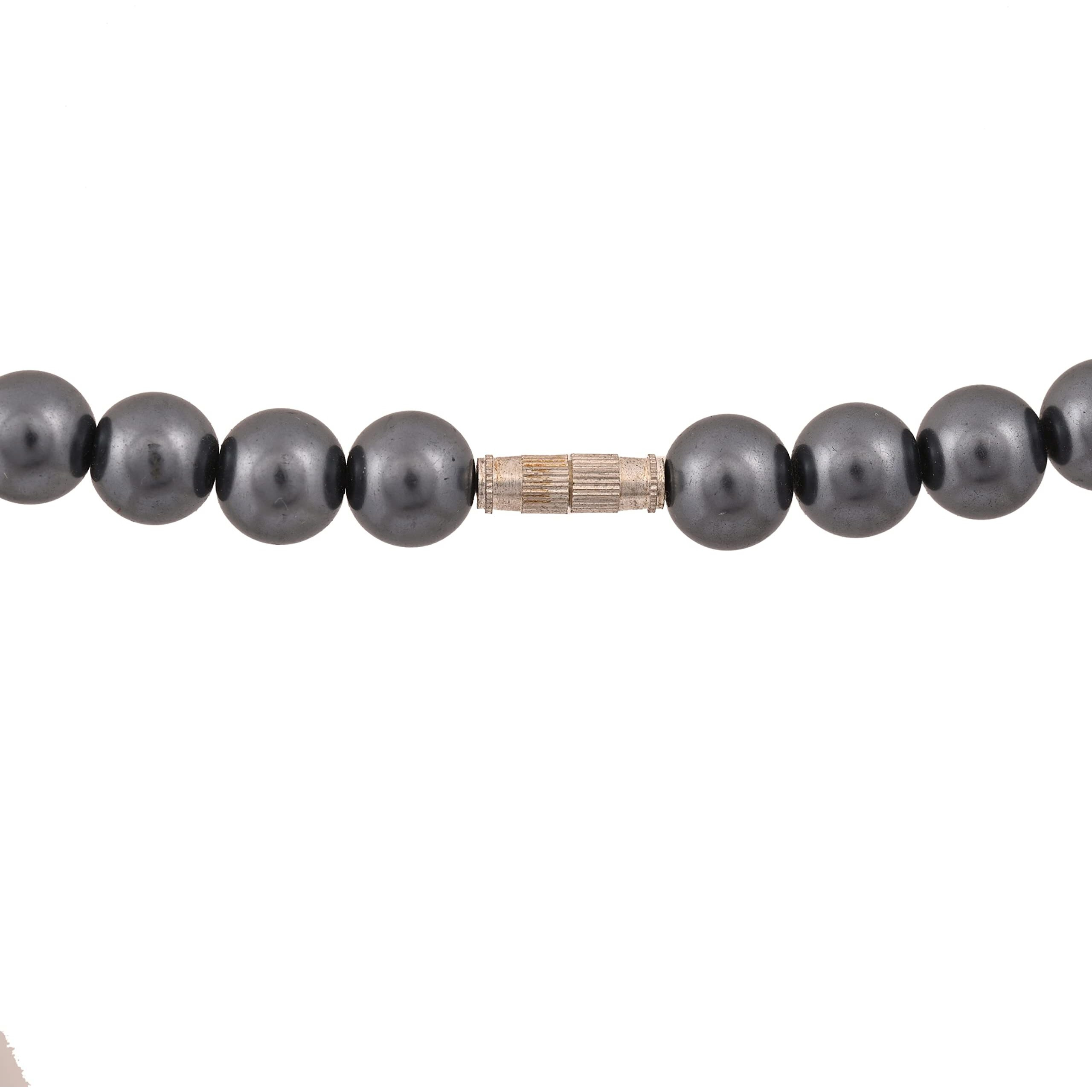 Ratnavali Jewels Imitation Pearl 10MM Bead Size Strand Necklace Pearl Moti Mala Jewellery Set with Earrings for Women Girls