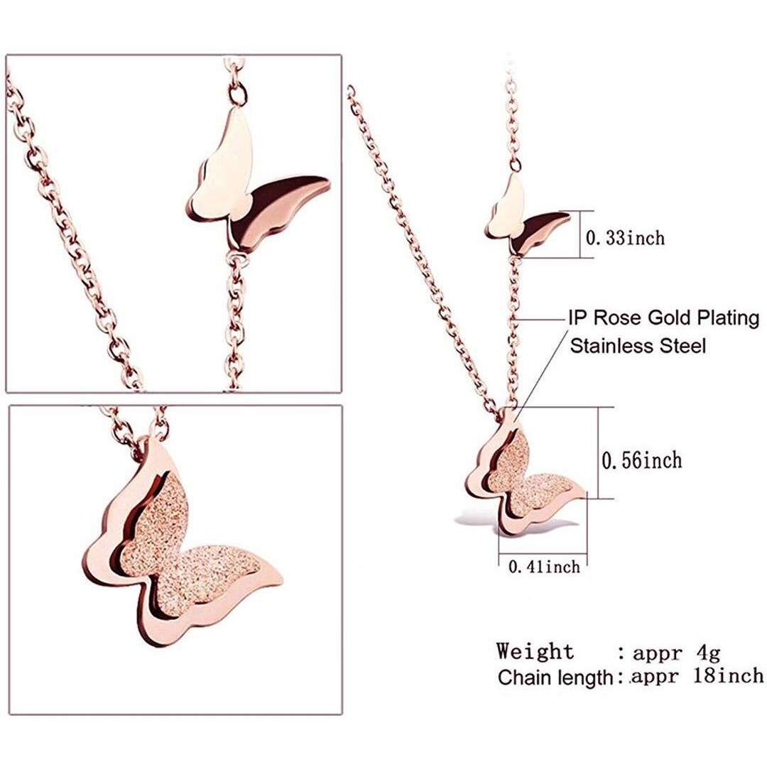 YouBella Jewellery Stylish 18k Rose Gold Plated Butterfly Necklace Jewellery for Women and Girls (Pendant and Earrings)