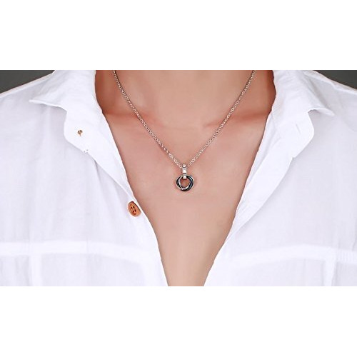 Aaishwarya Tri Rings Stainless Steel With CZ Blue Pendant Necklace/Chain For Men/Boys| Valentine gift for Husband, Boyfriend