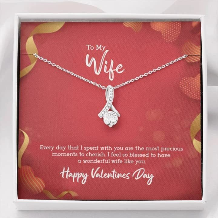 FABUNORA To My Wife - Valentines Day Gift - Pure Silver Necklace Gift Set