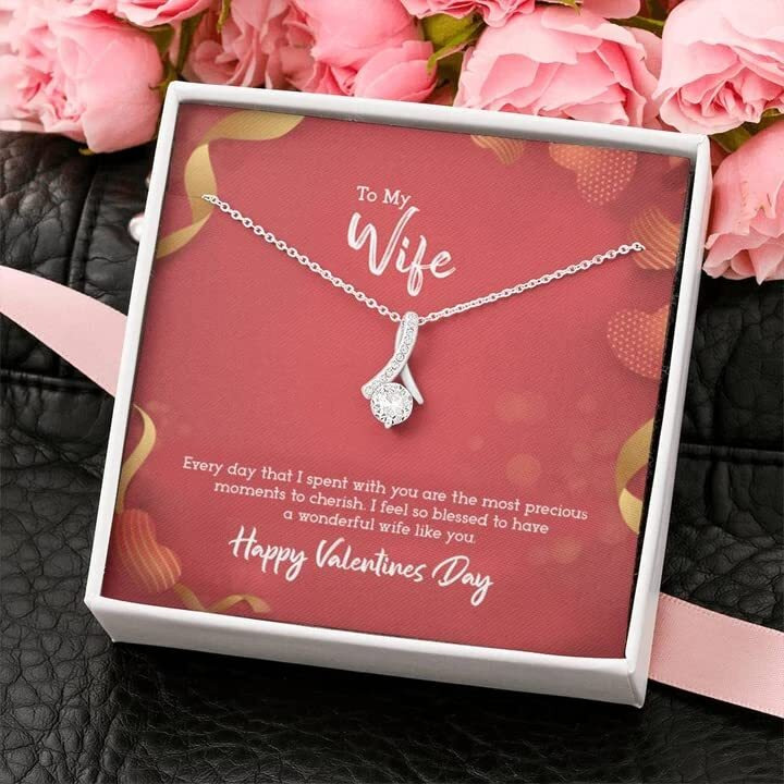 FABUNORA To My Wife - Valentines Day Gift - Pure Silver Necklace Gift Set