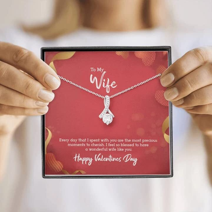 FABUNORA To My Wife - Valentines Day Gift - Pure Silver Necklace Gift Set