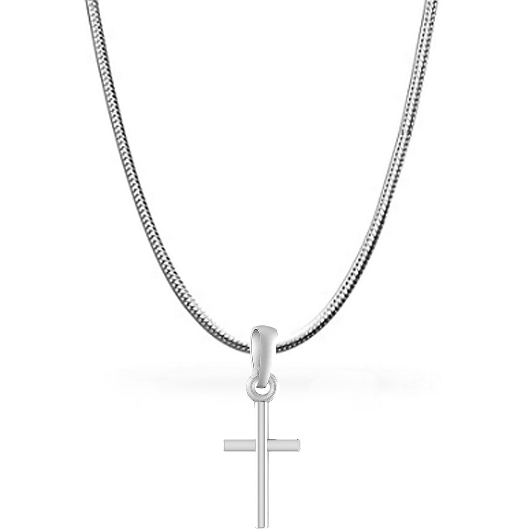 AKSHAT SAPPHIRE Sterling Silver (92.5% purity) God Jesus Chain Pendant (Pendant with Snake Chain - 22 Inches) for Men & Women Pure Silver Lord Isa Masih Chain Locket