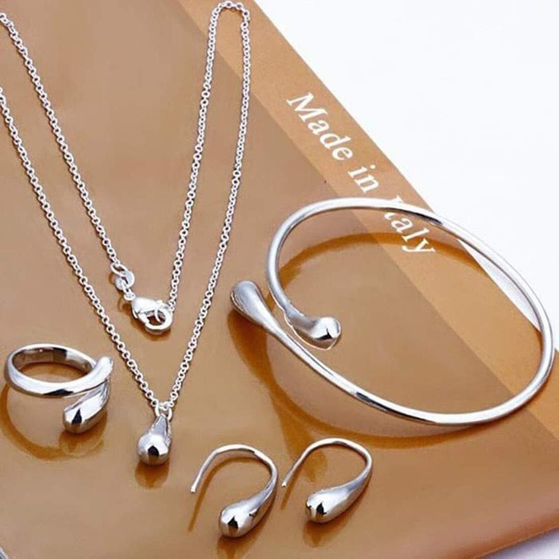 Peora Stylish 925 Sterling Silver Plated Jewellery Set for Women Girls