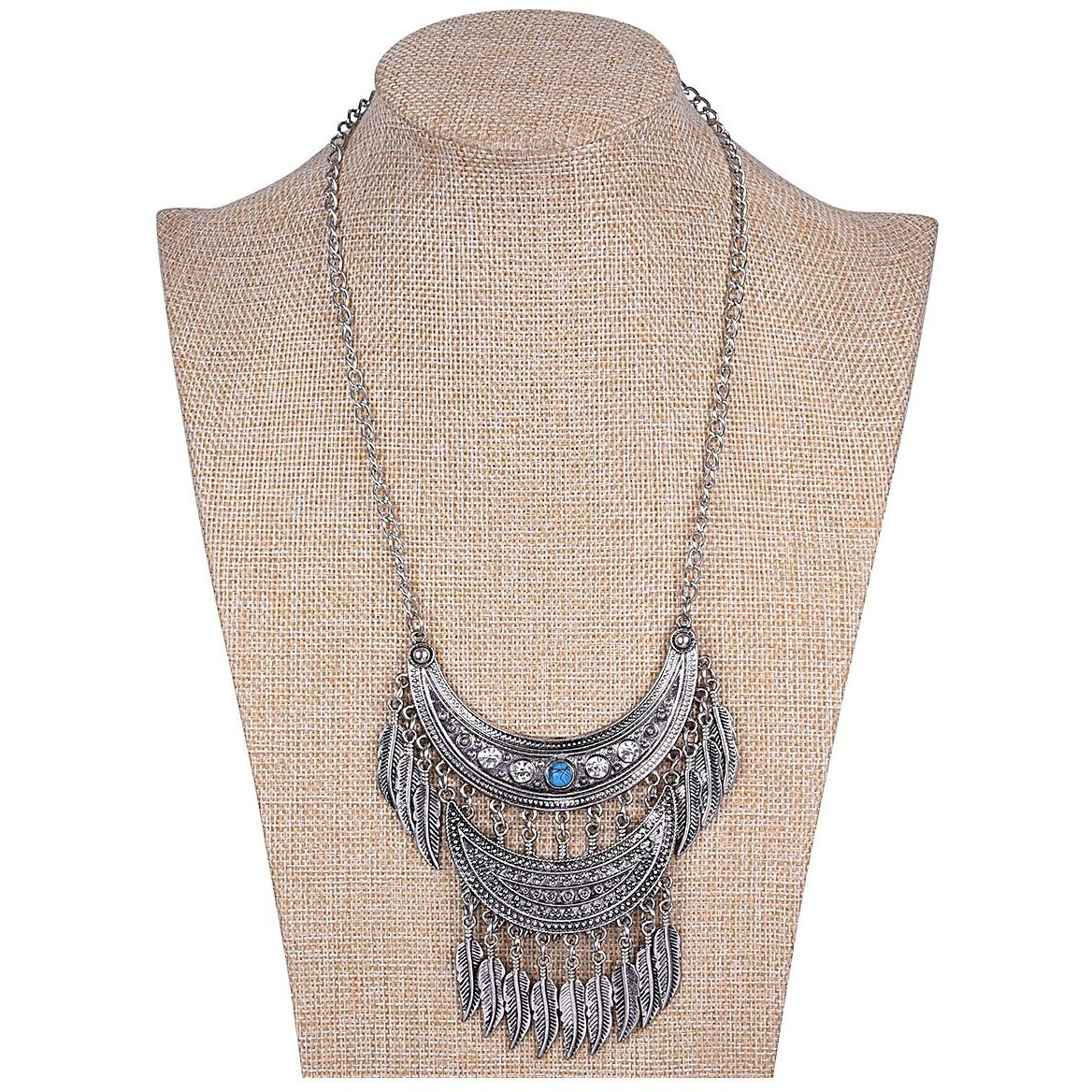Aaishwarya Antique silver Half Moon designed Tassel Oxidised Necklace Set For Women/Girls