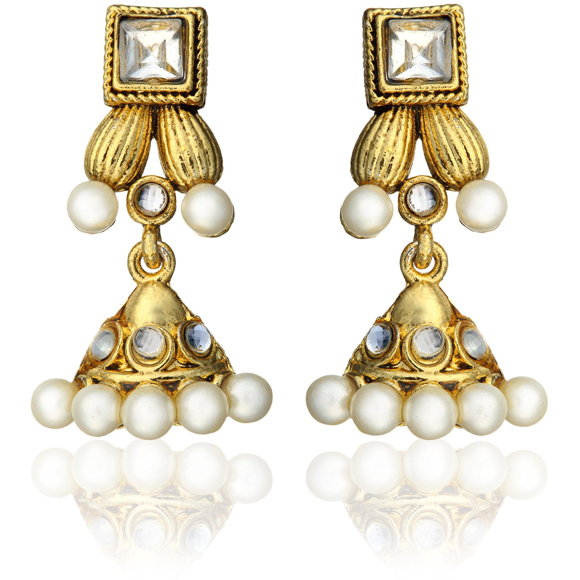 ZAVERI PEARLS Antique South Indian Necklace Set For Women - ZPFK1034