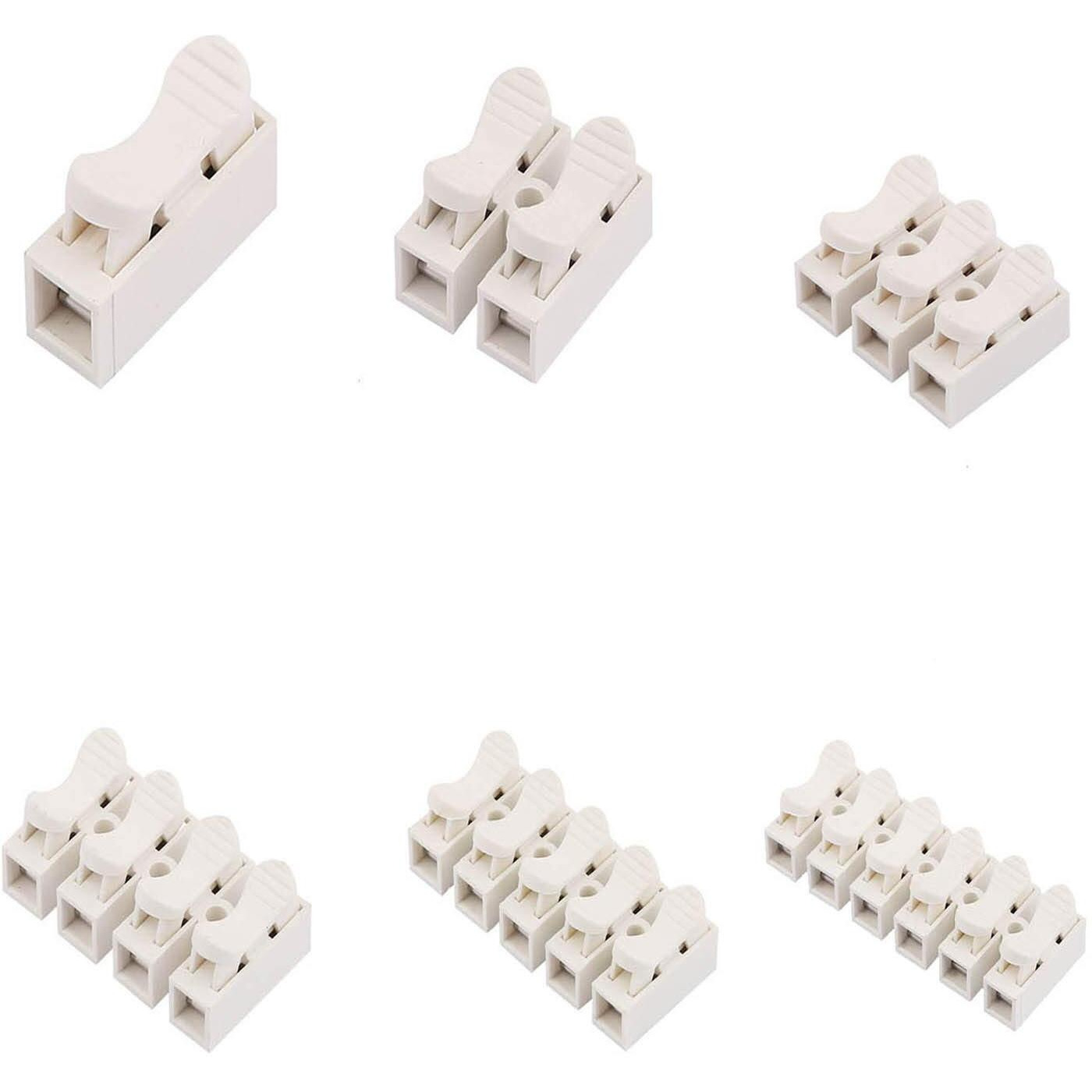DIY Crafts Pack Of 15 Pcs, Two Way CH3, 2/3P CH2/3 Spring Wire Quick Connector Terminal Block Electrical Cable Clamp Terminal Connector LED Strip Light Wir (Pack Of 15 Pcs, Two Way CH3)