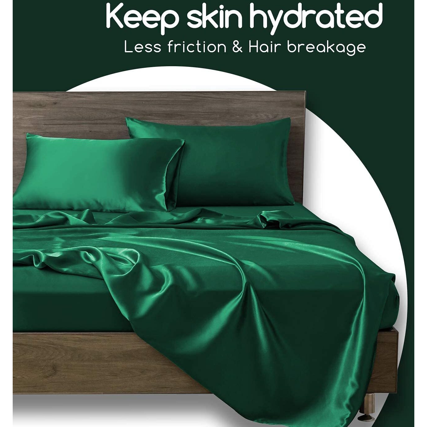BHUMLO Satin Silk Pillow Covers for Hair | Satin Pillow Covers for Hair and Skin 2Pack | Silk Pillow Case (Green)