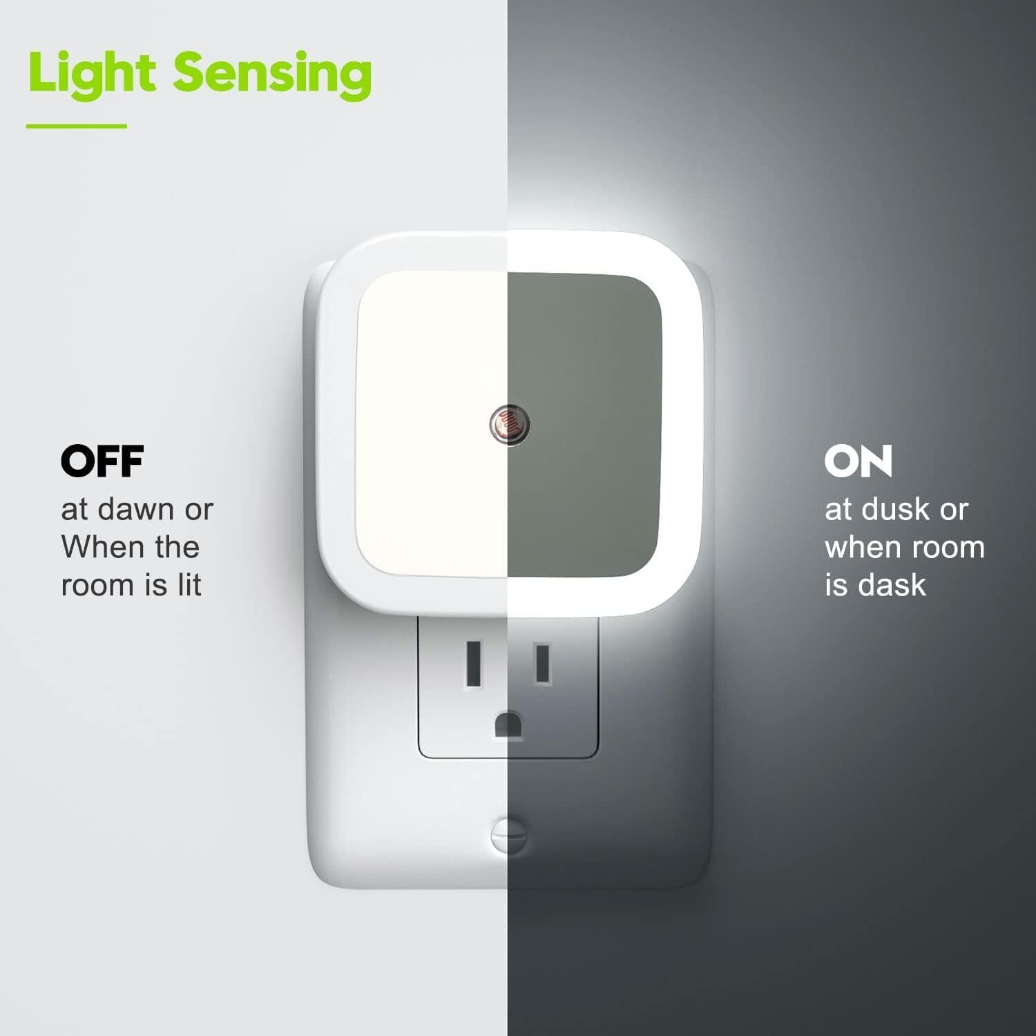 Chillyfit 2 PACK Night Lamp Sensor Light for Bedroom Bed Side Home | Smart Automatic ONOFF Dim LED Lights | Energy Saving 0.5W Lamp | Long Life for Hallway, Stairs, Kitchen, Bathroom