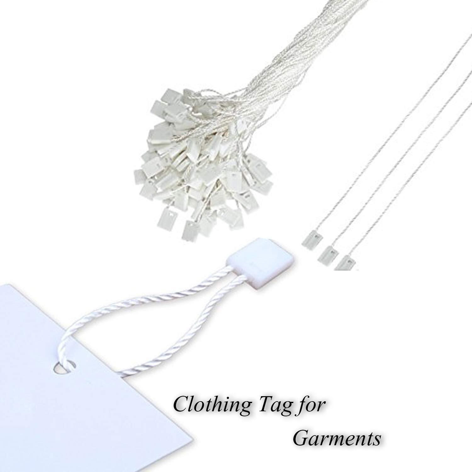 Aakriti Clothing Tag Hang Tag String for Garments 1000 Pcs/Dress Hang Tag String/Cords (White)