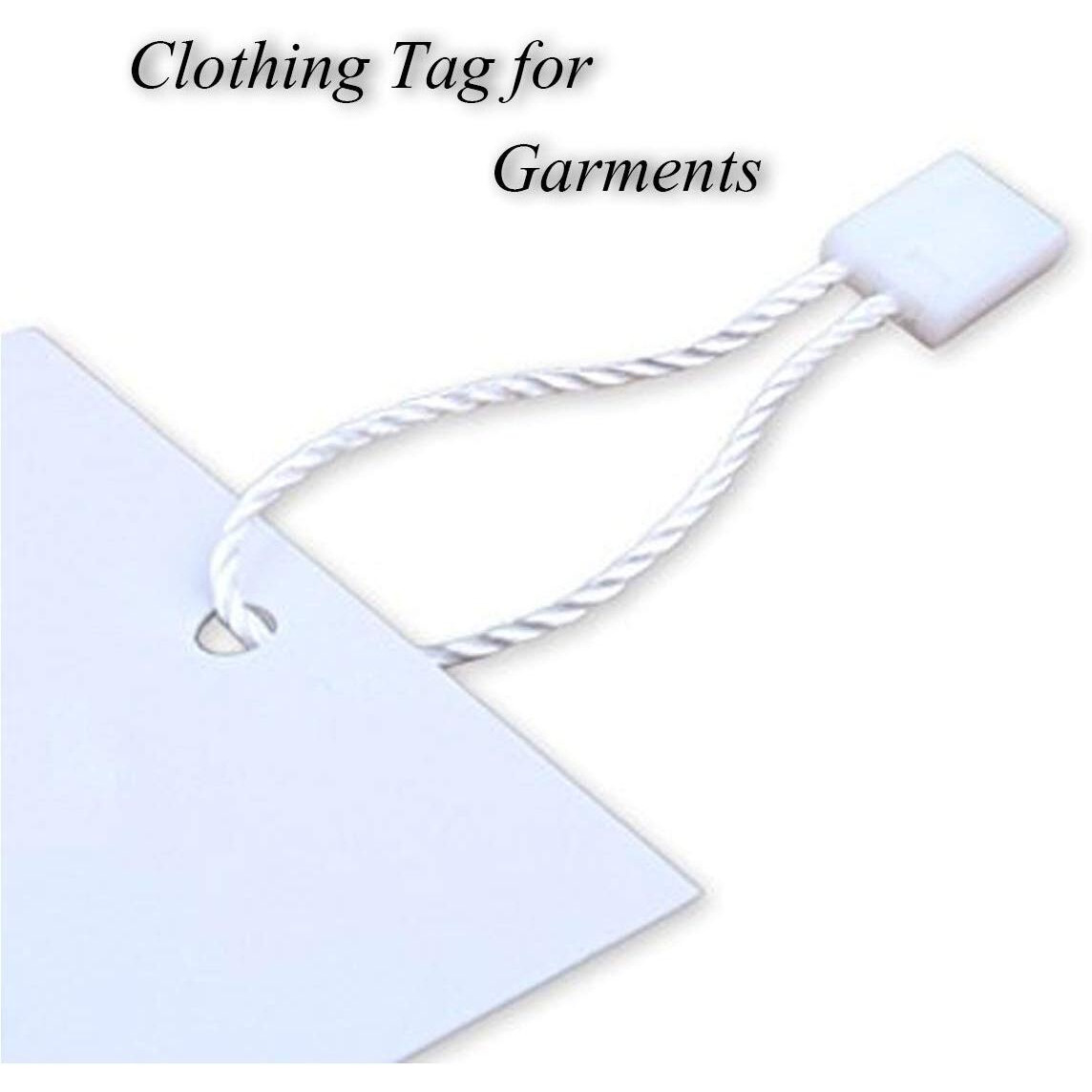 Aakriti Clothing Tag Hang Tag String for Garments 1000 Pcs/Dress Hang Tag String/Cords (White)