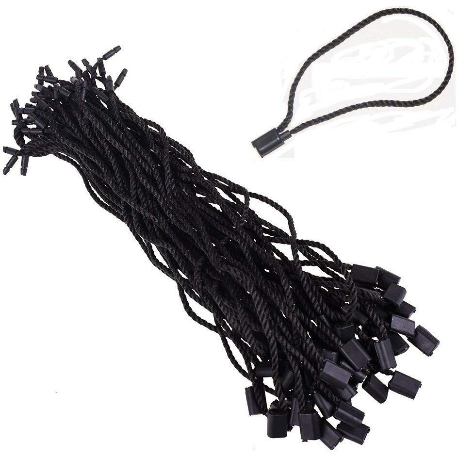 Aakriti Clothing Tag Hang Tag String for Garments 1000 Pcs/Dress Hang Tag String/Cords (Black)