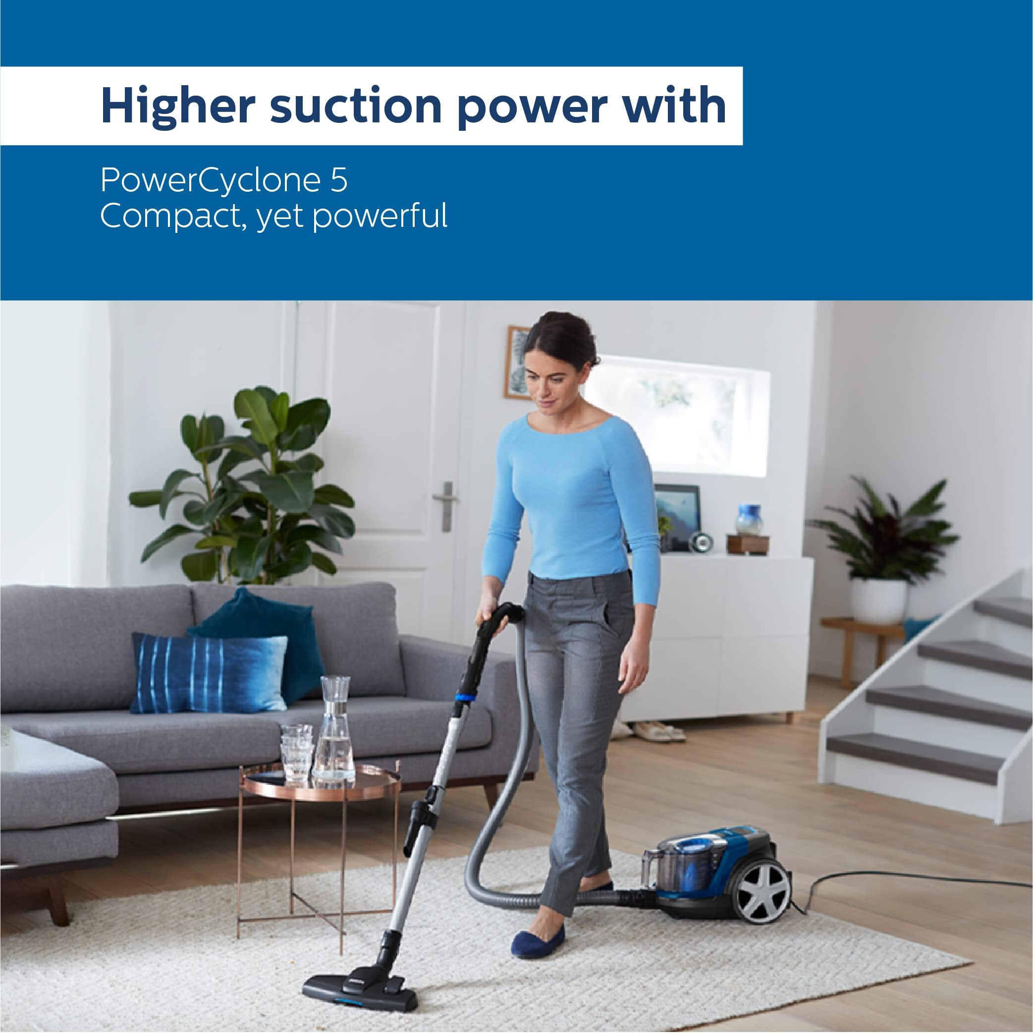 Philips PowerPro FC9352/01-Compact Bagless Vacuum Cleaner for Home |1900Watts for Powerful Suction |Compact and Lightweight| PowerCyclone 5 Technology and MultiClean Nozzle |2 years warranty