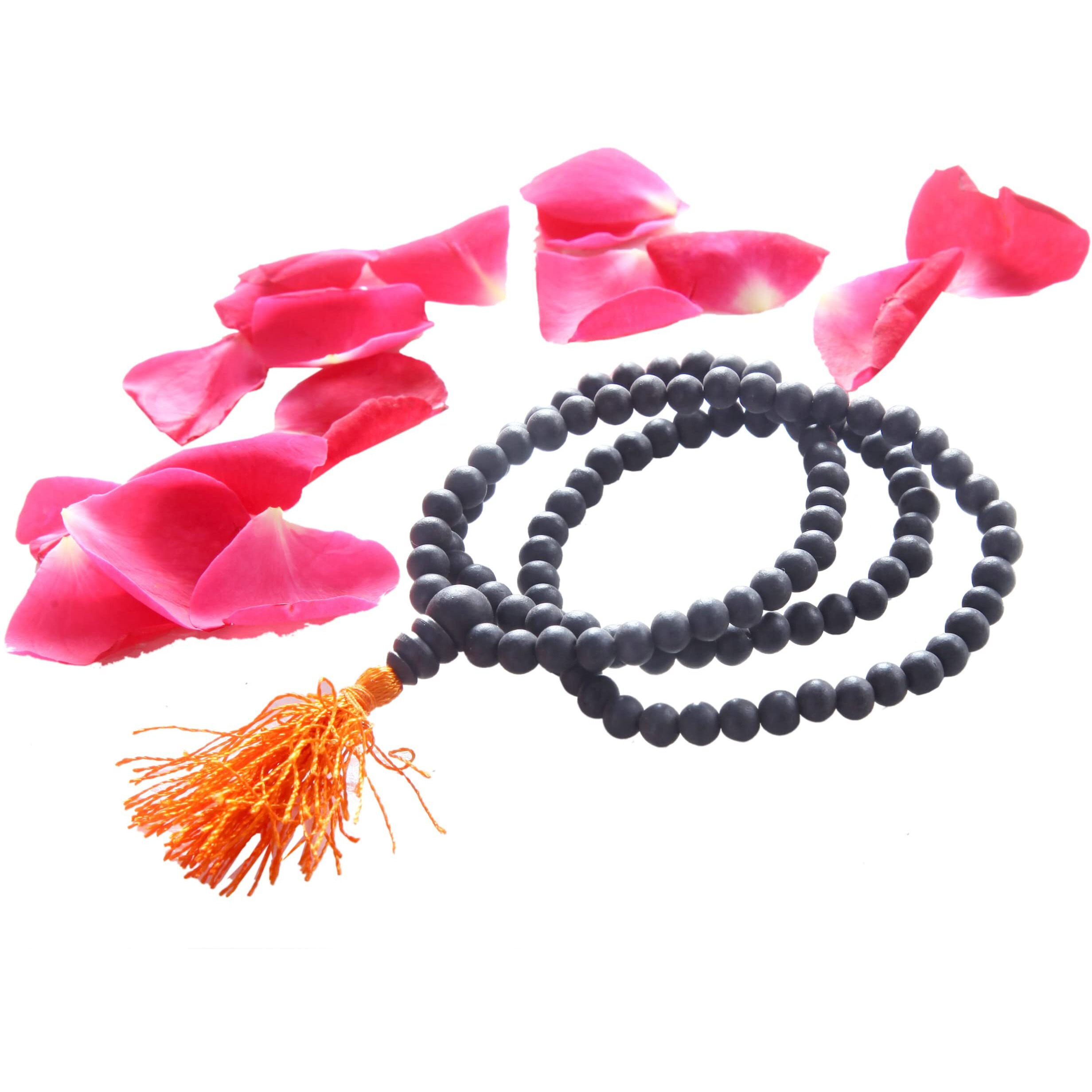 anciently 100% Natural Unpolished Karungali Malai Original | Karungali Malai 6mm - Natural Black Ebony Wood