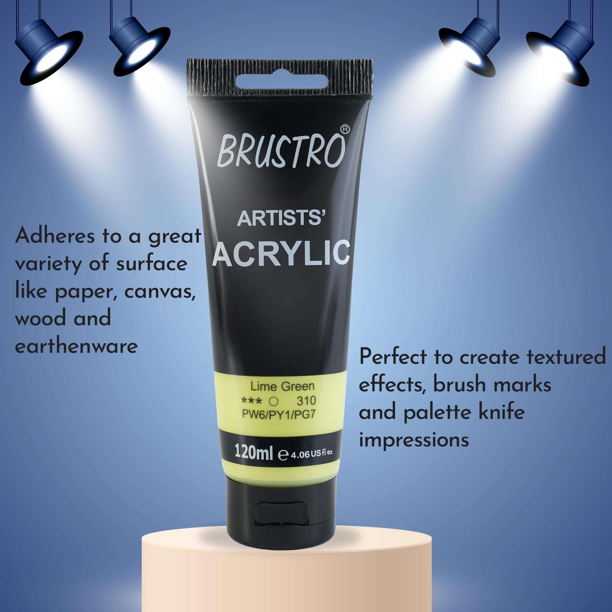 BRUSTRO Artists Acrylic Paint 120ml Lime Green (Pastel Tone)