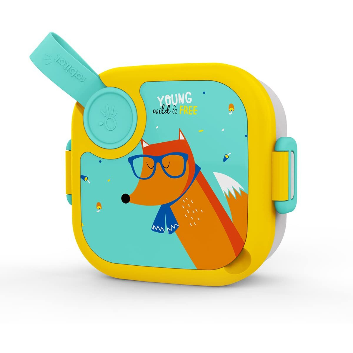rabitat Lunchmate Mini Stainless Steel Lunch Box with Spoon | Airtight | Leakproof Snack Box/Tiffin Box for Kids/Toddlers/Infants to School/Picnic - 500 ML
