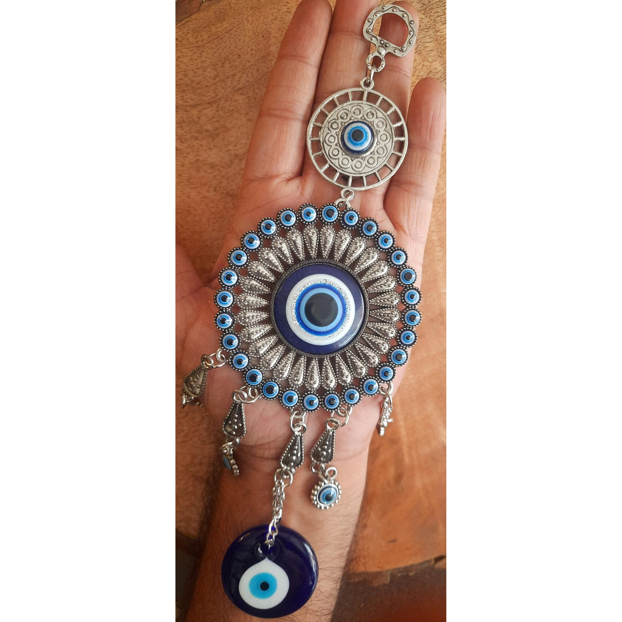 DT DECTONE Evil Eye Hanging For Home Entrance Door Decoration, Mandala Nazar Battu For Home Protection, Good Luck Charm And Prosperity, Blue