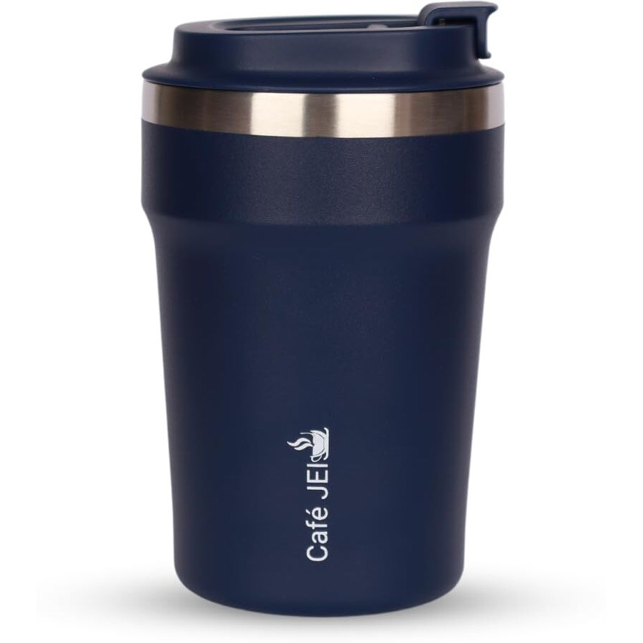 Cafe JEI Keep Your Brew Perfectly Insulated On-The-Go 380ml Insulated Coffee Travel Mug Leakproof Lid, Stainless Steel Thermos for Hot & Cold Drinks - Ideal Reusable Cup for Men and Women