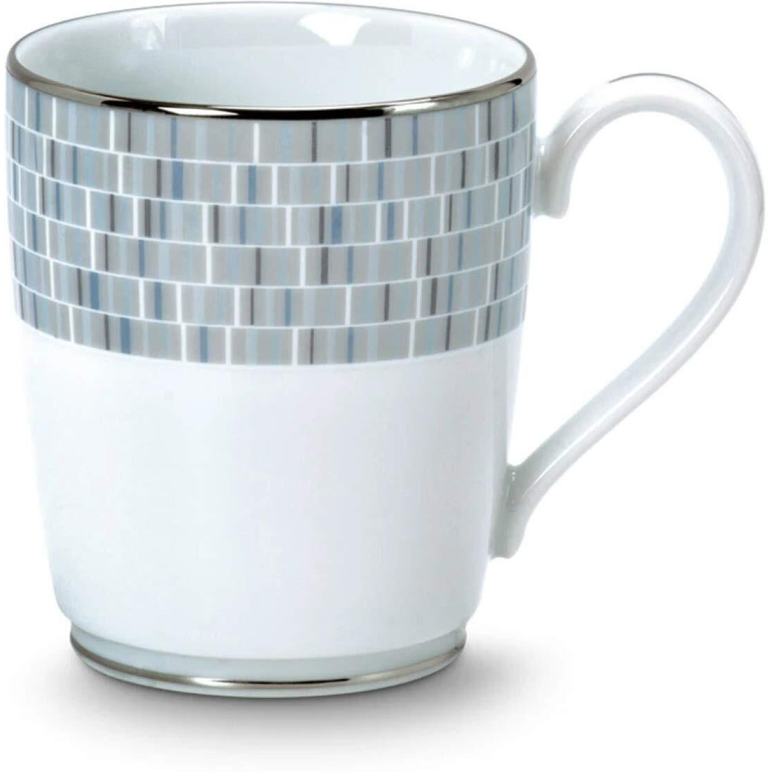 Noritake Japan - Porcelain Tea And Coffee Mug Set Of 6 - Kitchen & Dining Luxury Gold Tableware White Tea Mug Cup Set - Ville De Platine Hearth Collection Coffee Tea Set - 295 Ml