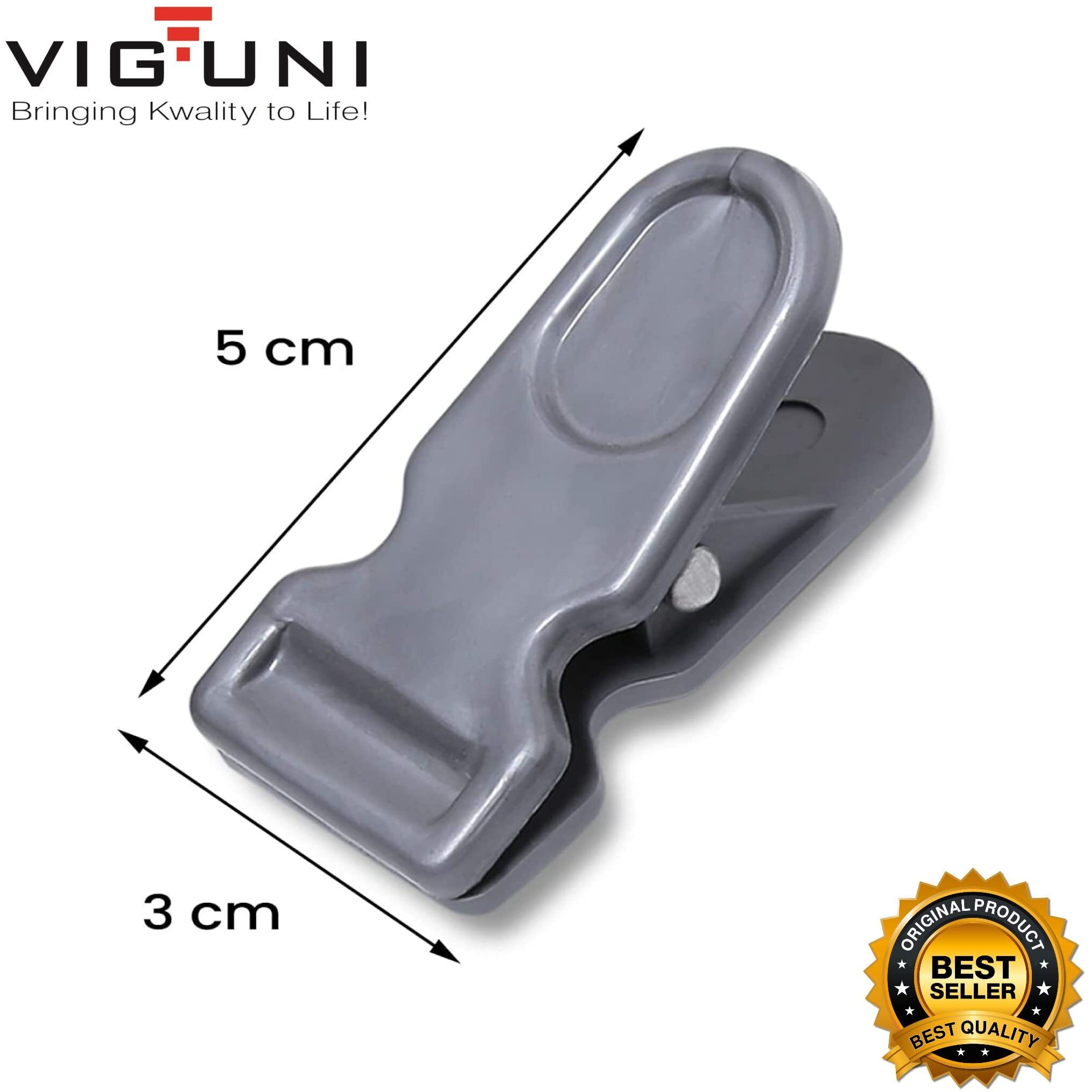 Viguni Cloth Clips (Pack of 20) Heavy Duty Premium Multipurpose Clothes Clip for Indoor and Outdoor, Strong and Durable, Clips for Clothes, Anti Rust Peg, Clothes Drying Pegs Hanger - White/Silver