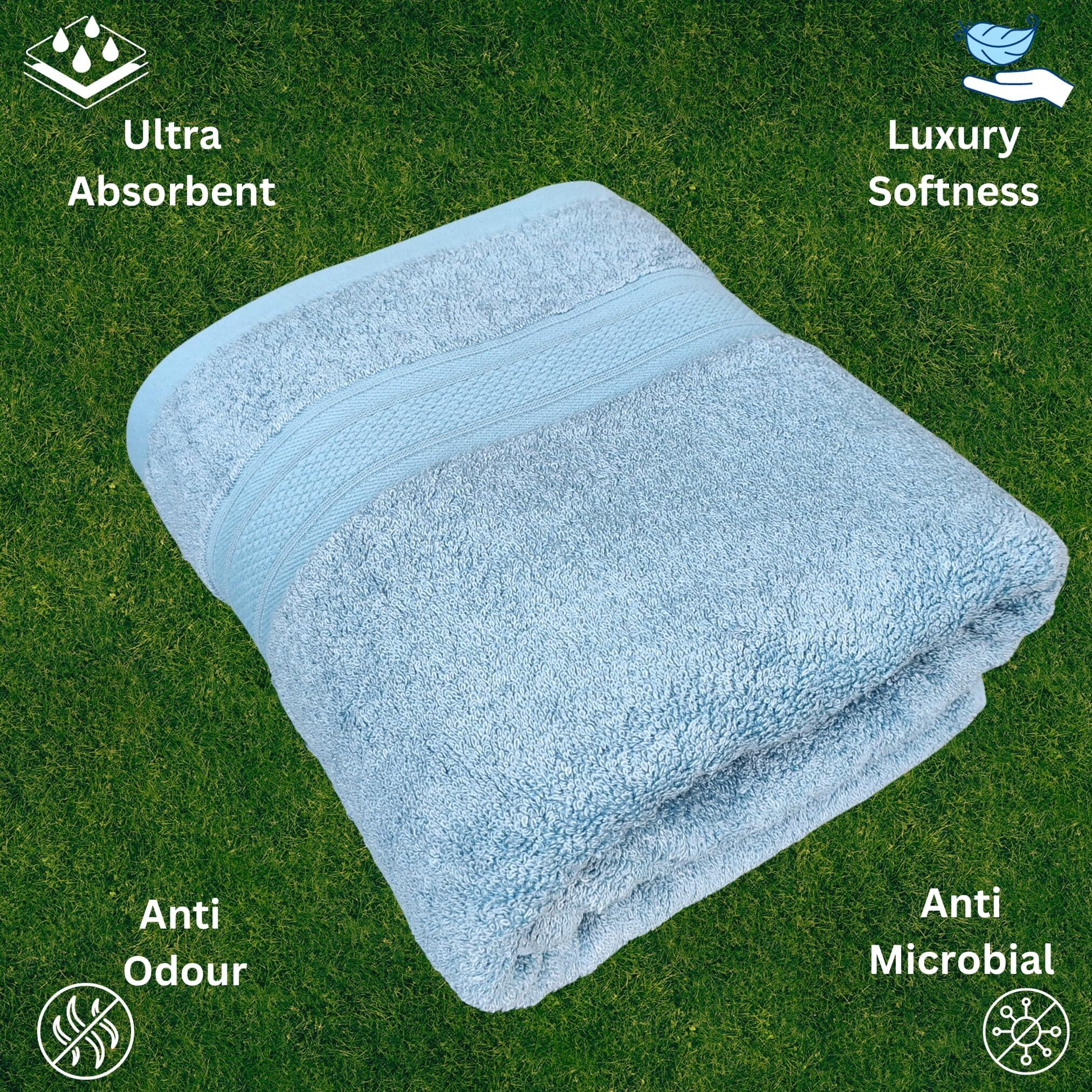 HIGHVAT Bamboo Bath Towels | 600 GSM | Towel for Men, Women | Luxury Soft, Ultra Absorbent, Odour Free, Anti Microbial, Eco Friendly | 75 X 150 cm | Turquoise