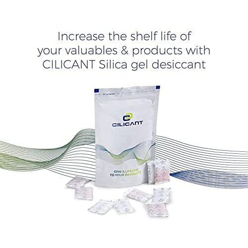 CILICAnT 5 Gram (200 Pcs) Silica Gel Orange Packets Desiccant Dehumidifiers, Indicating Silica Gel Packs for Moisture Absorption (5 Gram X 200 Pcs  1 Kg)