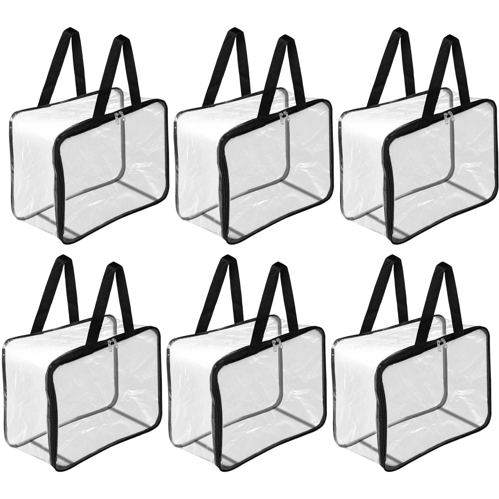 TULMAN Plastic 28 L Multipurpose Transparent Storage Bag For Clothes Pvc Packing Organizer For Sarees Clothes - 40X32X22 Cm - 6 Pack