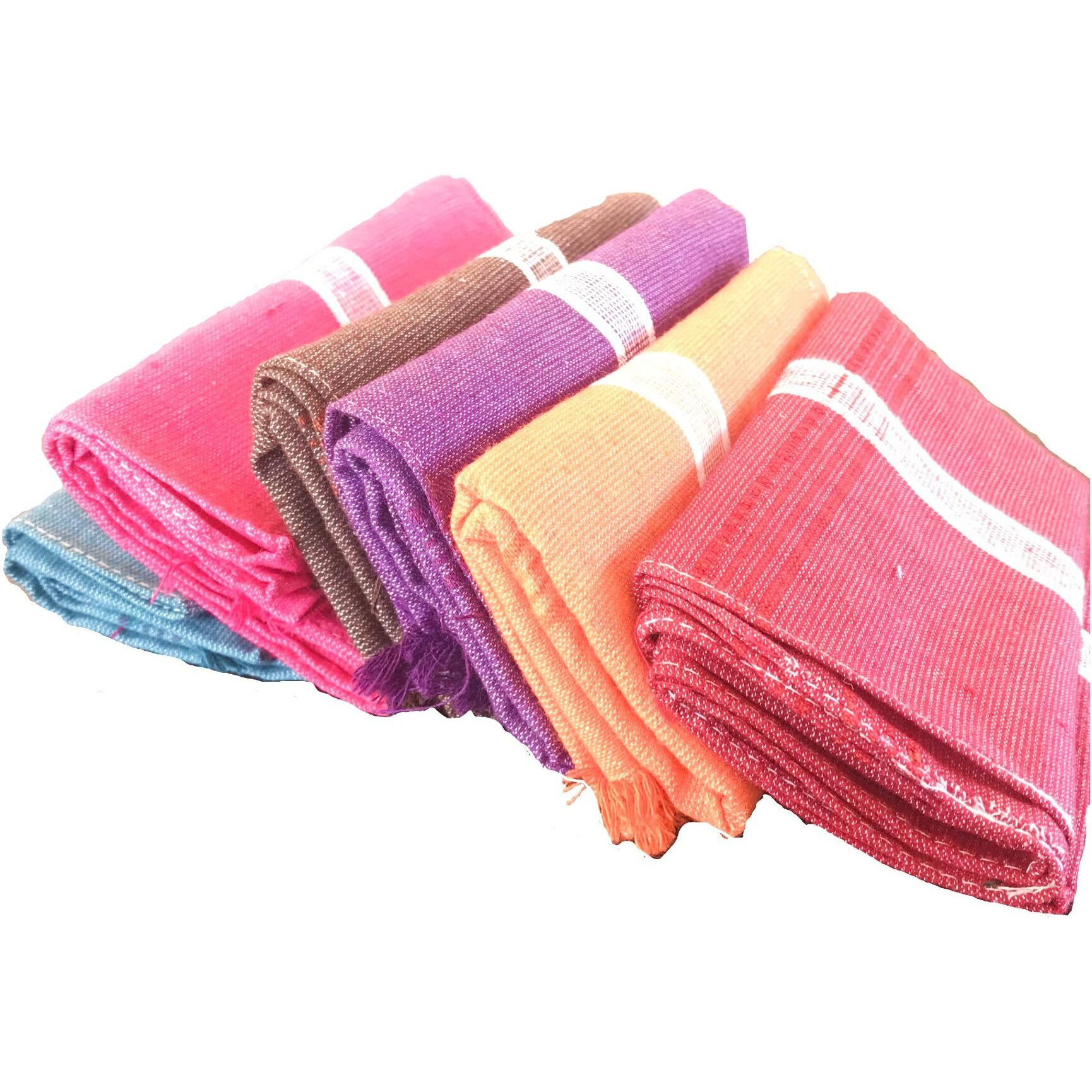 Taram Kitchen towels pure Cotton Lunch Towel Daily Use Towel Face Towel 100% Pure Cotton Towel (55 X 55 Cm, 6 Pieces, Plain, 250 Gsm).