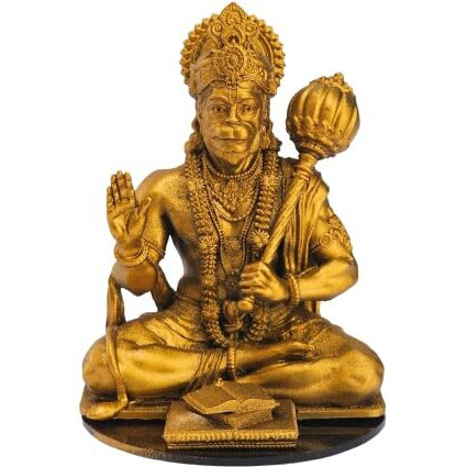 Murti hub Shri Hanuman Idol Bajrang Bali Idol/Shri Hanuman ji Murti to Protect from All Kind of Negative Energy/for Good Luck, Success and Prosperity (Gold)