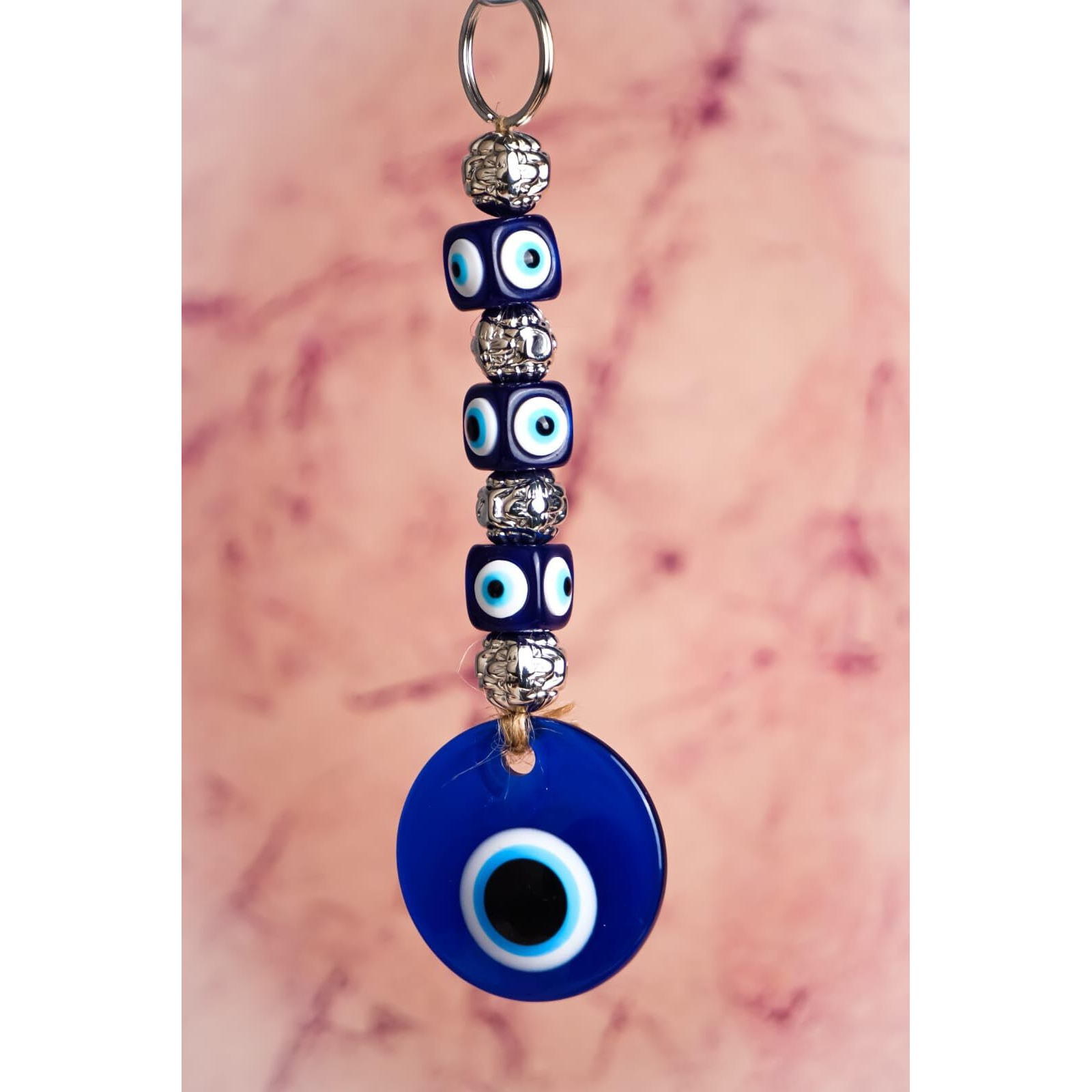 DT DECTONE Metal Blue Turkish Evil Eye Nazar Battu Hanging For Car, Home & Office Protection From Negative Energy Good Luch Charm And Prosperity