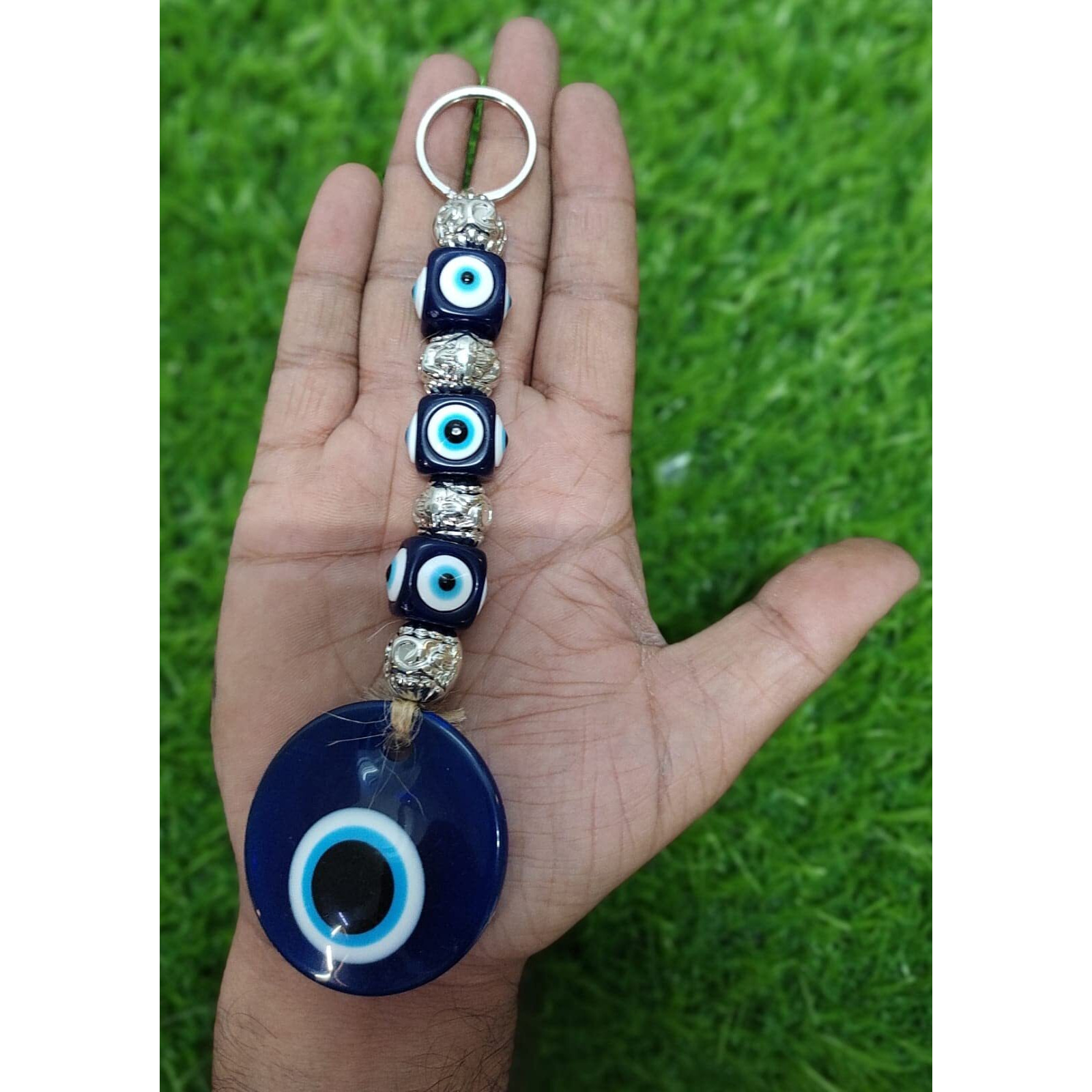 DT DECTONE Metal Blue Turkish Evil Eye Nazar Battu Hanging For Car, Home & Office Protection From Negative Energy Good Luch Charm And Prosperity