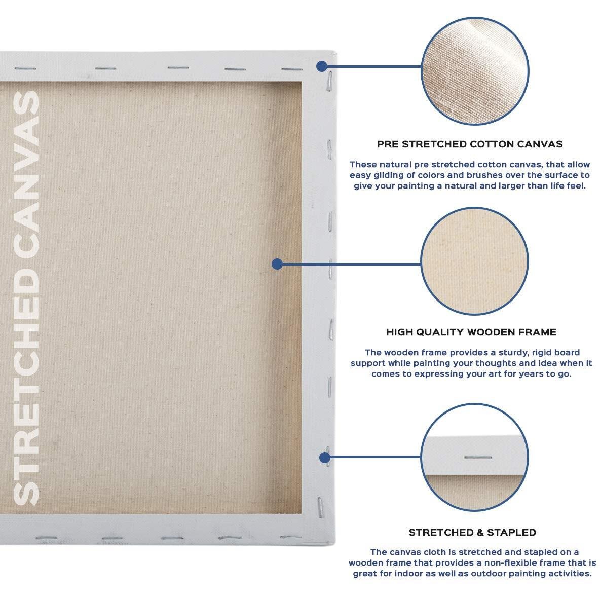 Homestrap Primed Cotton Pre Stretched Canvas with Wooden Frame White, 18 x 24 Inch (Pack of 2)